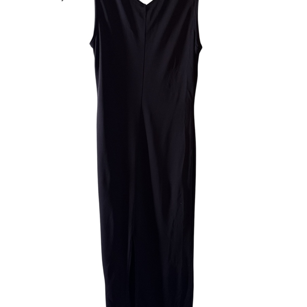 Ann Taylor Black Sleeveless Maxi Sleeveless Dress SZ 4P VNeck Flattering